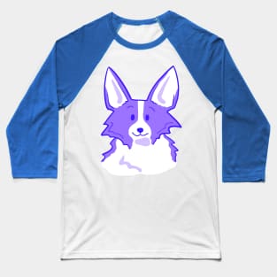 Super Cute Purple Corgi Face Baseball T-Shirt